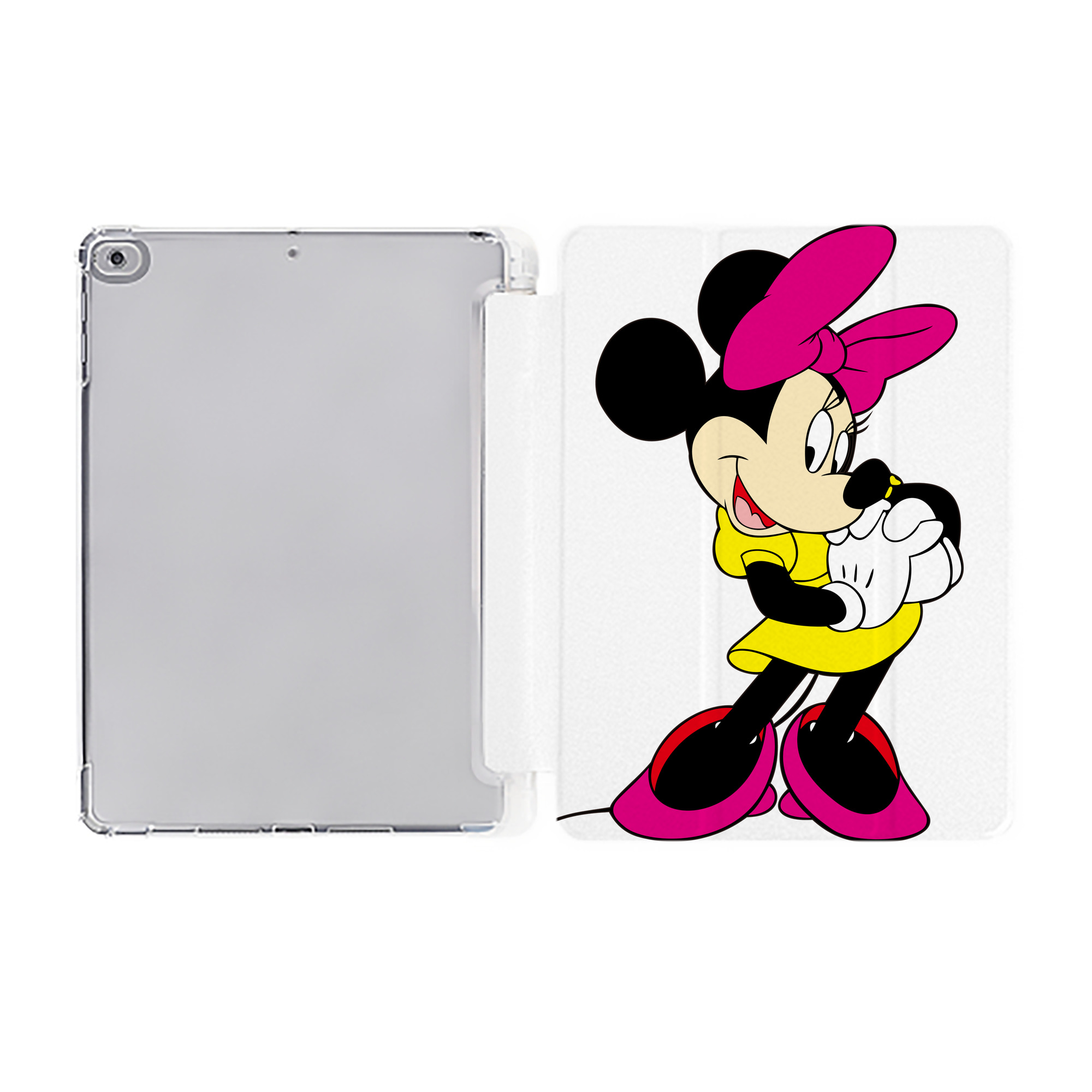 （画像用） ミッキーマウス Mickey Mouse IPad ケース ペン収納付き 三つ折りスタンド PUレザー×シリコン 対応機種9.5/10.5/10.9インチ